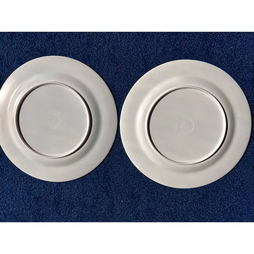 Set of 2 Sigrid Olsen Aqua Blue & White Seashell Pattern Melamine Plates